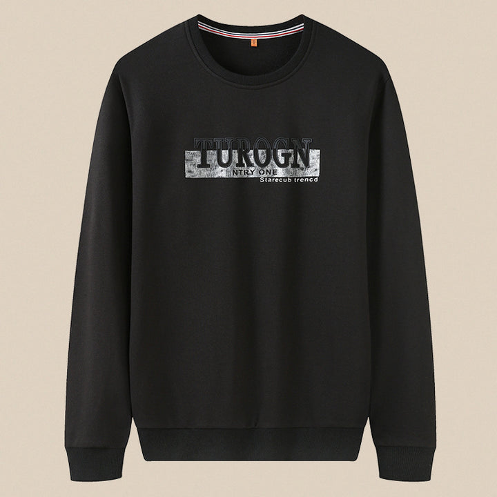 Herren Sweatshirt mit Rundhals, Logoprint und gerippten Bündchen Echo Archiv
