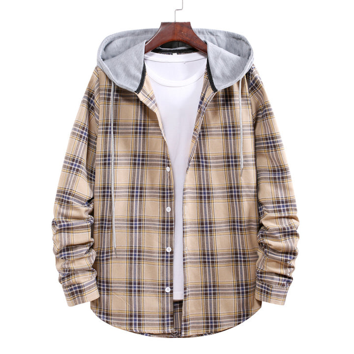 Herren Flanellhemdjacke mit integrierter Kapuze Echoarchiv