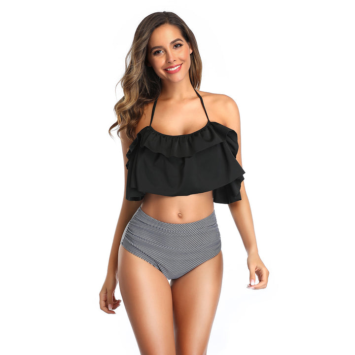 Damen Bikini-Set mit Rüschentop und hochgeschnittenem Höschen Echo Archiv