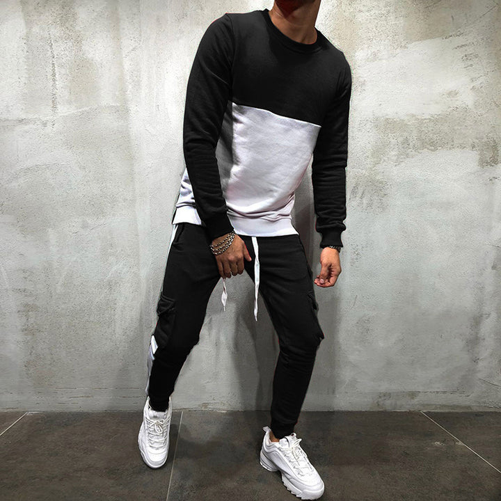 Herren modisches Sweatshirt- und Jogginghosen-Set mit funktionalen Taschen Echoarchiv