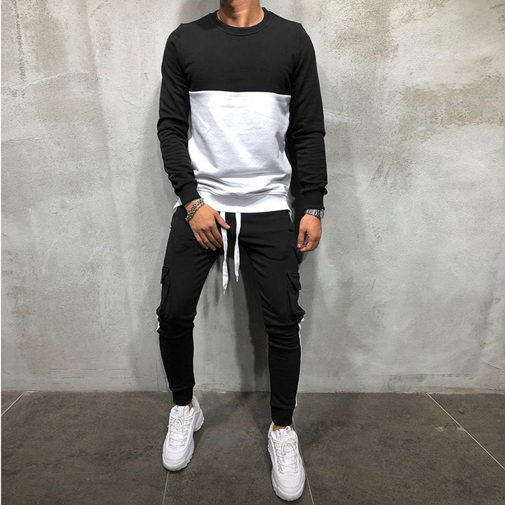 Herren modisches Sweatshirt- und Jogginghosen-Set mit funktionalen Taschen Echoarchiv