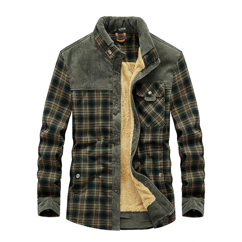 Herren Karierte Flanelljacke mit Teddyfutter Echo Archiv