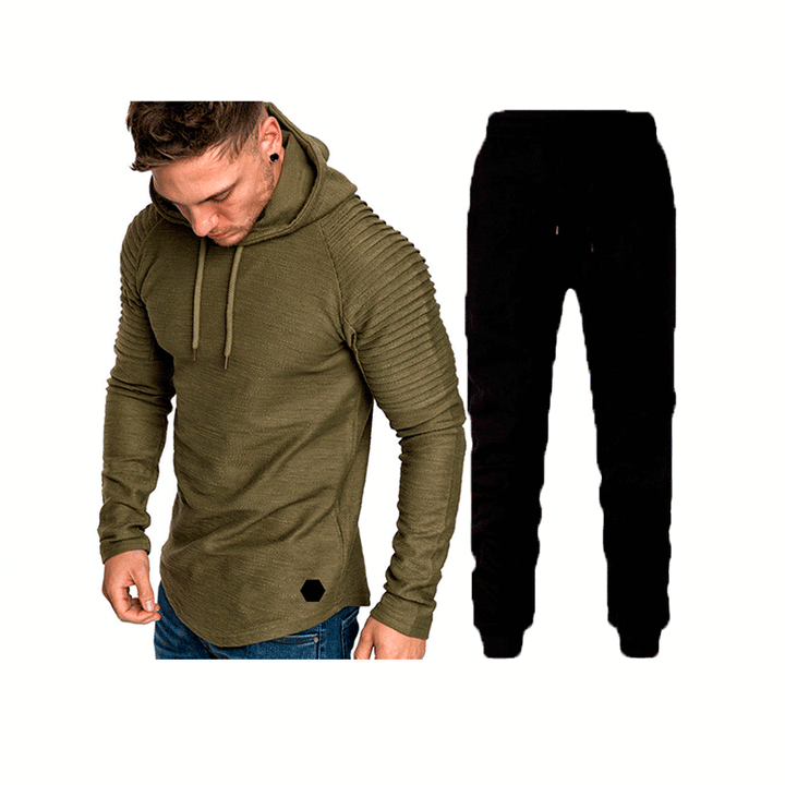 Herren Sportliches Hoodie- und Jogginghose-Set mit strukturiertem Design Echoarchiv