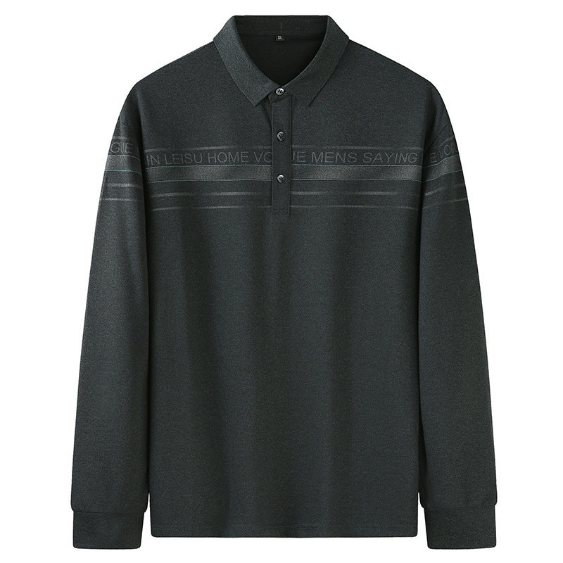 Herren Langarm-Poloshirt aus Feinstrick mit Hemdkragen, Knopfleiste und Jacquardstreifen Echo Archiv