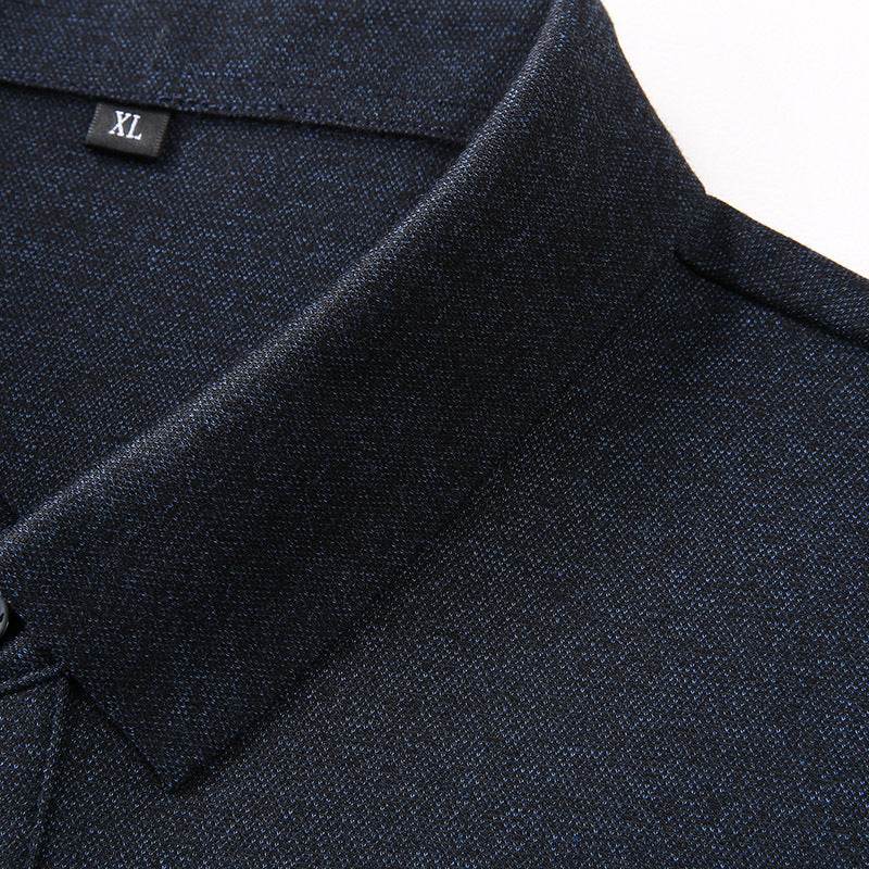 Herren Langarm-Poloshirt aus Feinstrick mit Hemdkragen, Knopfleiste und Jacquardstreifen Echo Archiv