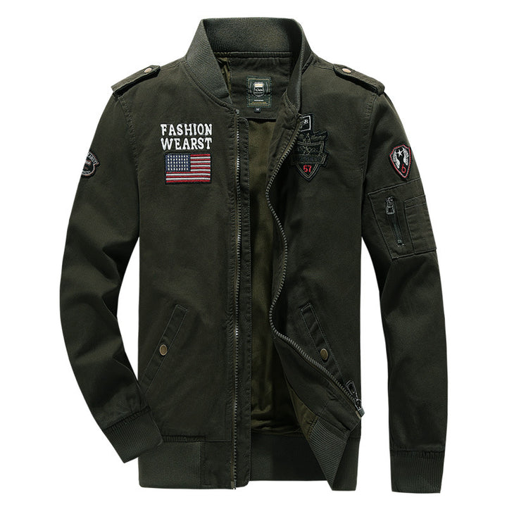 Herren modische Bomberjacke mit dekorativen Patches Echoarchiv