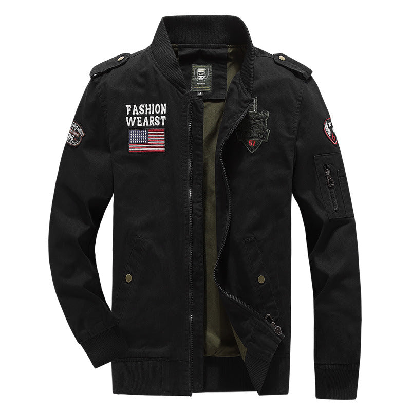 Herren modische Bomberjacke mit dekorativen Patches Echoarchiv