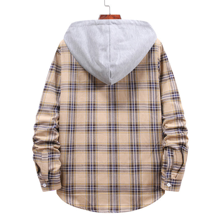 Herren Flanellhemdjacke mit integrierter Kapuze Echoarchiv