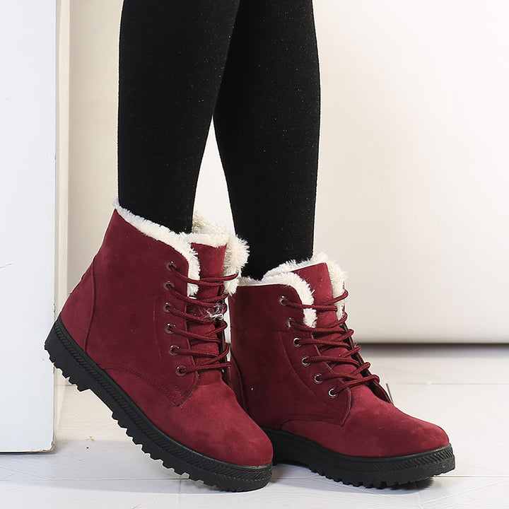 Damen Gefütterte Schnür-Ankleboots mit Teddyfutter und robuster Lug-Sohle Echoarchiv
