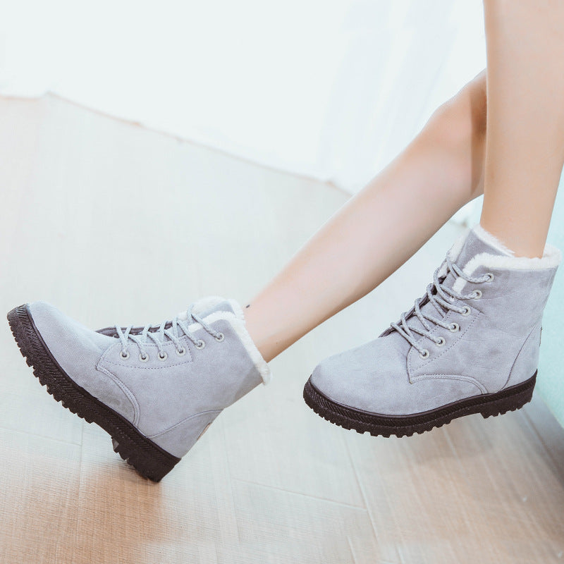 Damen Gefütterte Schnür-Ankleboots mit Teddyfutter und robuster Lug-Sohle Echoarchiv