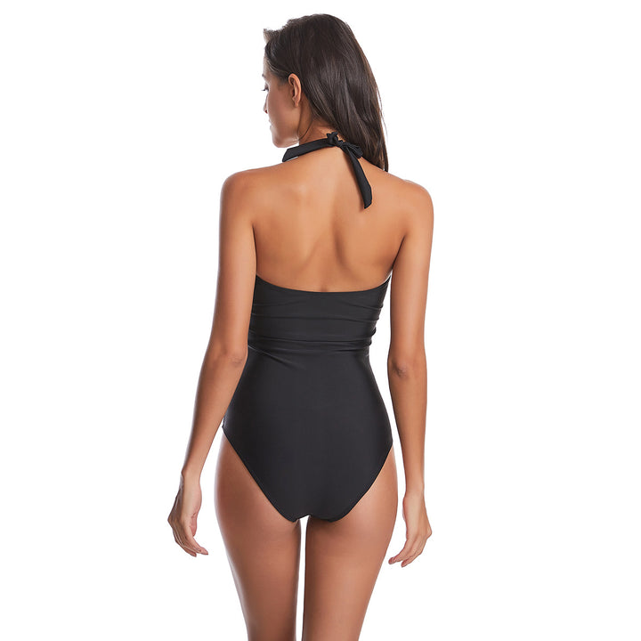 Damen Einteiler Badeanzug mit floralem Wickeldesign und figurformendem Schnitt Echo Archiv