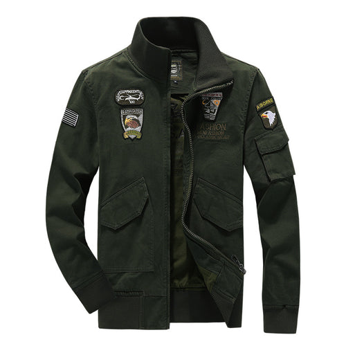 Herren vielseitige Bomberjacke mit bestickten Patches Echoarchiv
