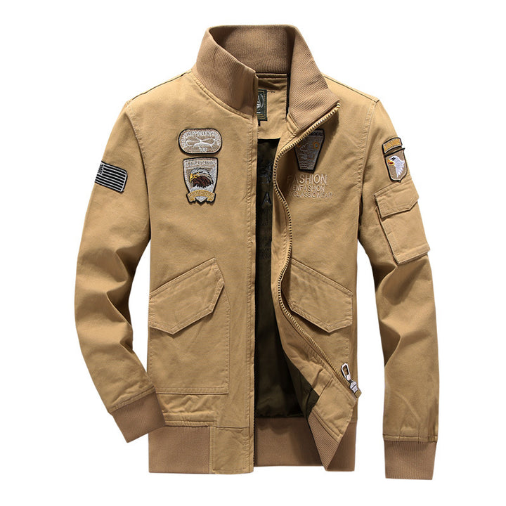Herren vielseitige Bomberjacke mit bestickten Patches Echoarchiv
