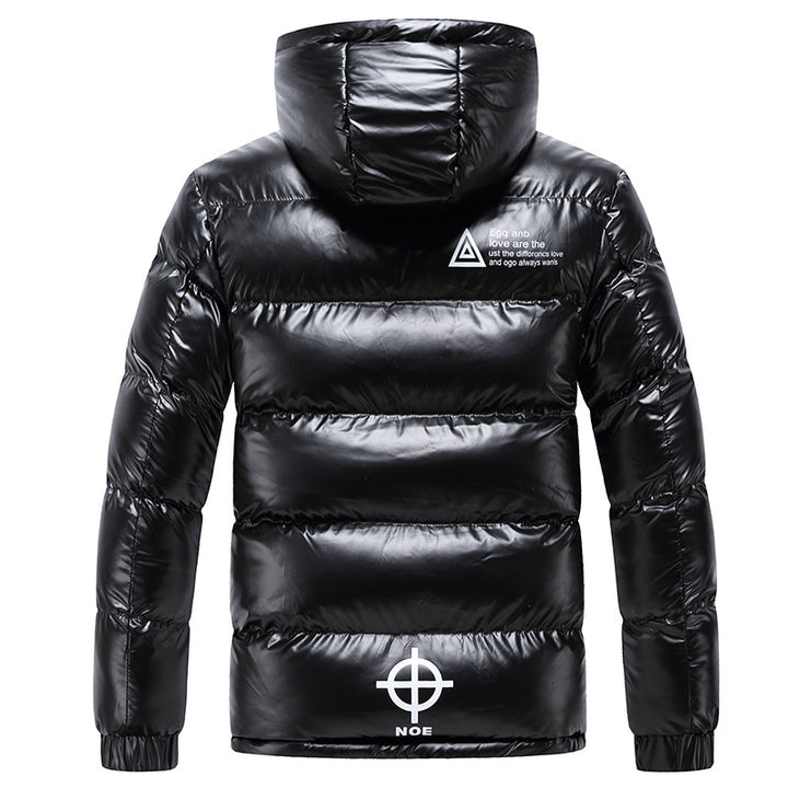 Herren glänzende Daunenjacke mit Kapuze Echoarchiv