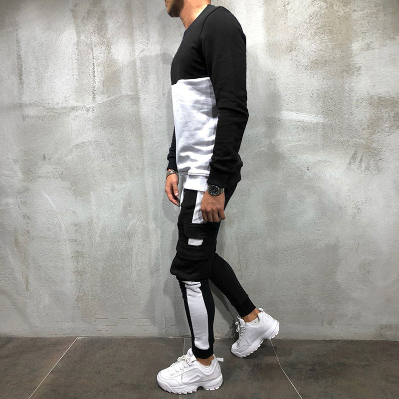 Herren modisches Sweatshirt- und Jogginghosen-Set mit funktionalen Taschen Echoarchiv