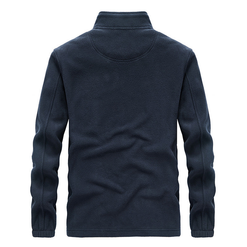 Herren Fleecejacke mit Sherpa Innenfutter, Stehkragen und Zweiwege-Reißverschluss – Taviero