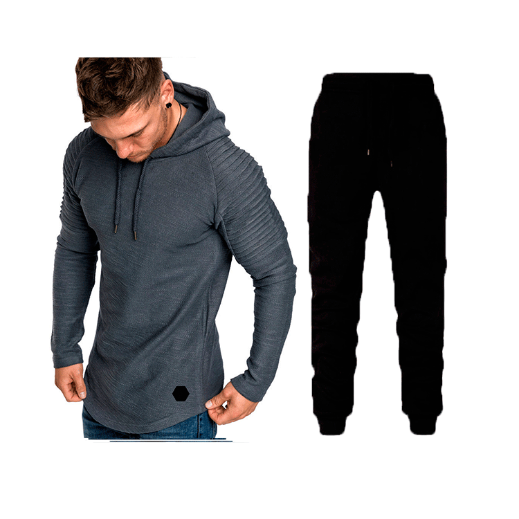 Herren Sportliches Hoodie- und Jogginghose-Set mit strukturiertem Design Echoarchiv