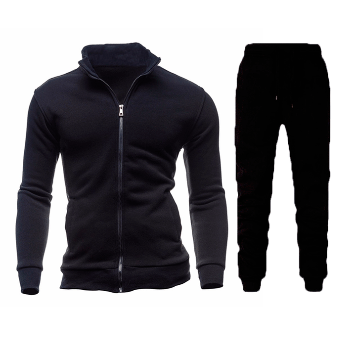 Herren Sportliches Trainingsset mit modernem Stehkragen und elastischem Bund Echoarchiv