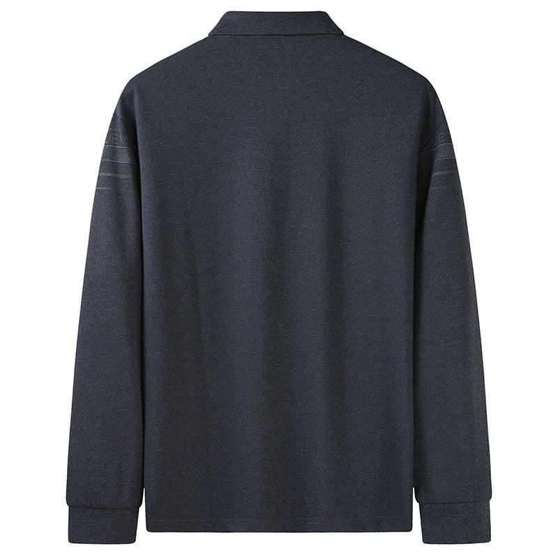 Herren Langarm-Poloshirt aus Feinstrick mit Hemdkragen, Knopfleiste und Jacquardstreifen Echo Archiv