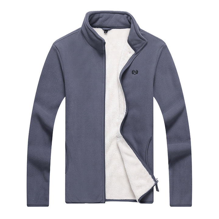 Herren Fleecejacke mit hochgeschlossenem Kragen und praktischen Taschen Echoarchiv
