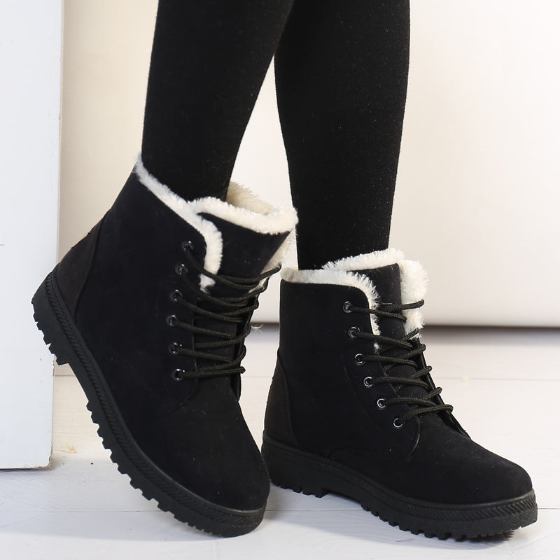 Damen Gefütterte Schnür-Ankleboots mit Teddyfutter und robuster Lug-Sohle Echoarchiv