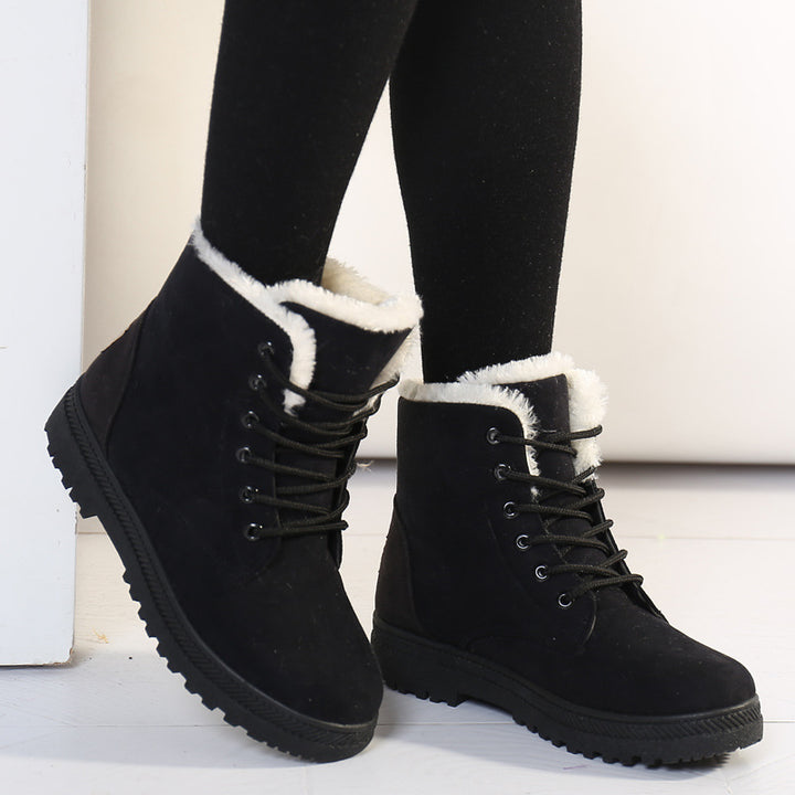 Damen Gefütterte Schnür-Ankleboots mit Teddyfutter und robuster Lug-Sohle Echoarchiv