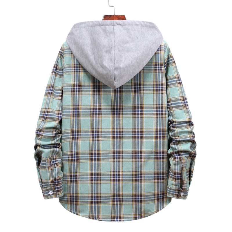 Herren Flanellhemdjacke mit integrierter Kapuze Echoarchiv