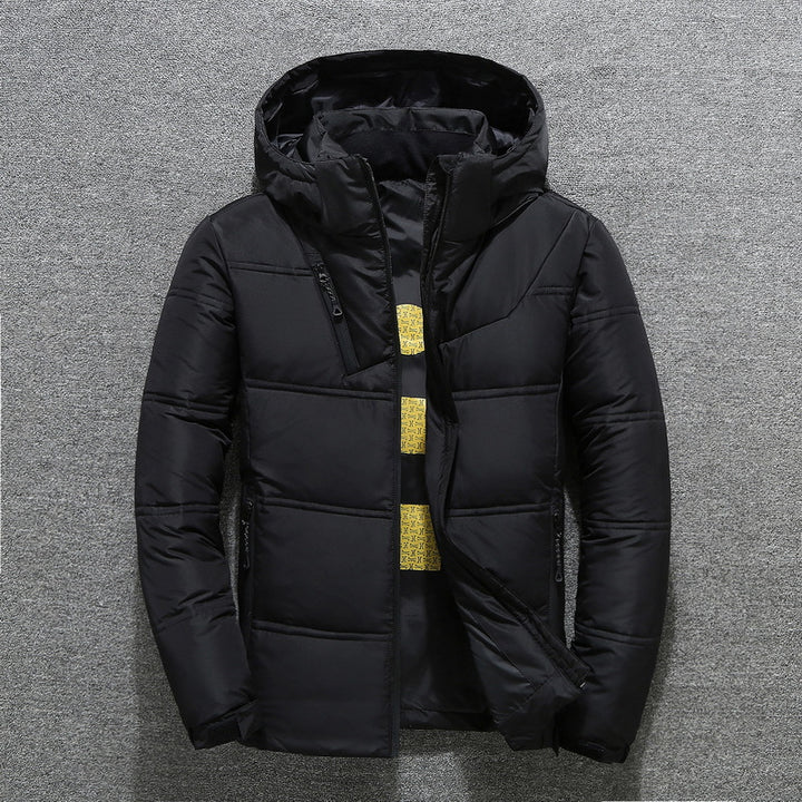 Herren modische gesteppte Winterjacke mit Kapuze Echoarchiv