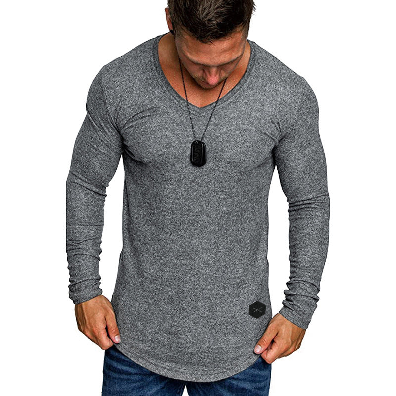 Herren Langarmshirt mit modernem V-Ausschnitt und komfortabler Passform Echoarchiv