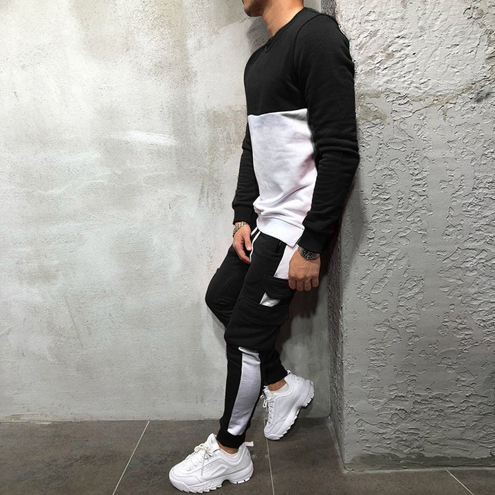Herren modisches Sweatshirt- und Jogginghosen-Set mit funktionalen Taschen Echoarchiv