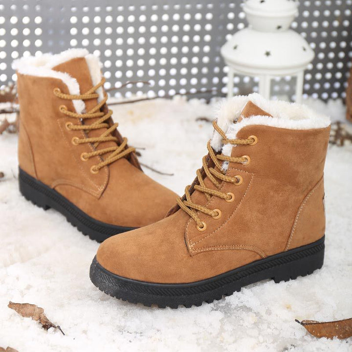Damen Gefütterte Schnür-Ankleboots mit Teddyfutter und robuster Lug-Sohle Echoarchiv