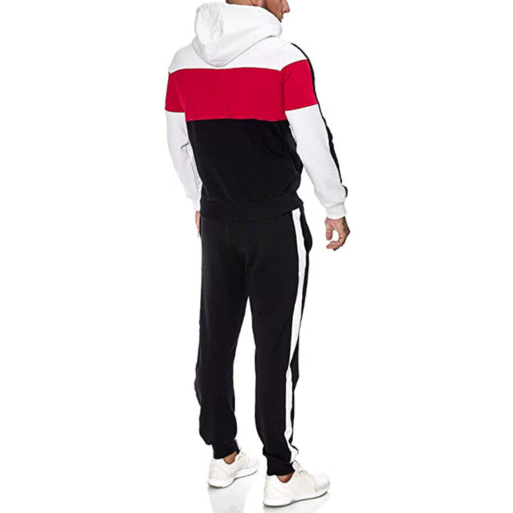 Herren Sportanzug mit Kapuze und modernem Farbblockdesign Echoarchiv