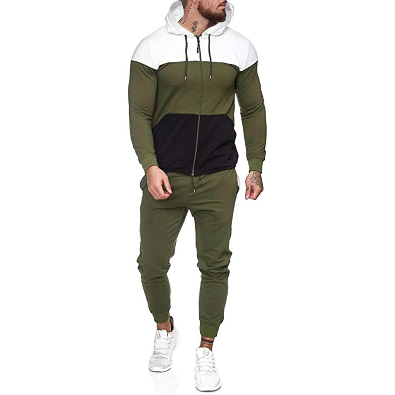 Herren City-Casual Jogginganzug mit Kapuzen‑Zipjacke und tapered Jogginghose aus Baumwollmix Echo Archiv