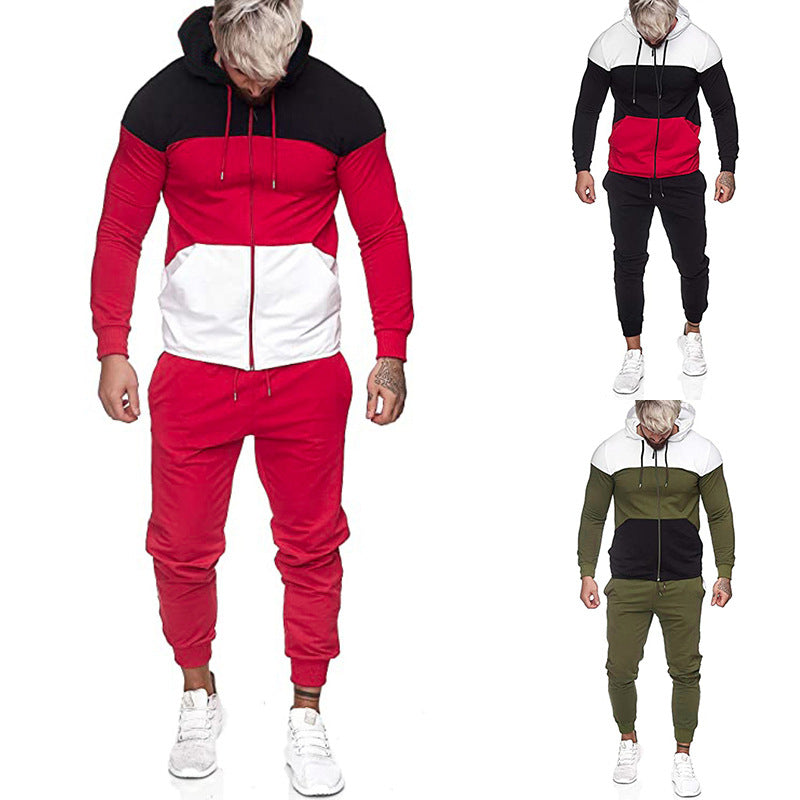 Herren City-Casual Jogginganzug mit Kapuzen‑Zipjacke und tapered Jogginghose aus Baumwollmix Echo Archiv