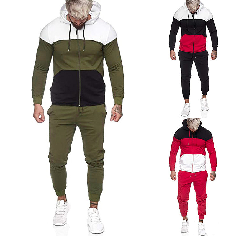 Herren City-Casual Jogginganzug mit Kapuzen‑Zipjacke und tapered Jogginghose aus Baumwollmix Echo Archiv