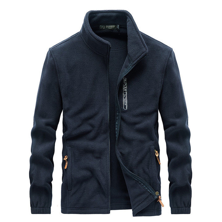 Herren Fleecejacke mit Sherpa Innenfutter, Stehkragen und Zweiwege-Reißverschluss – Taviero
