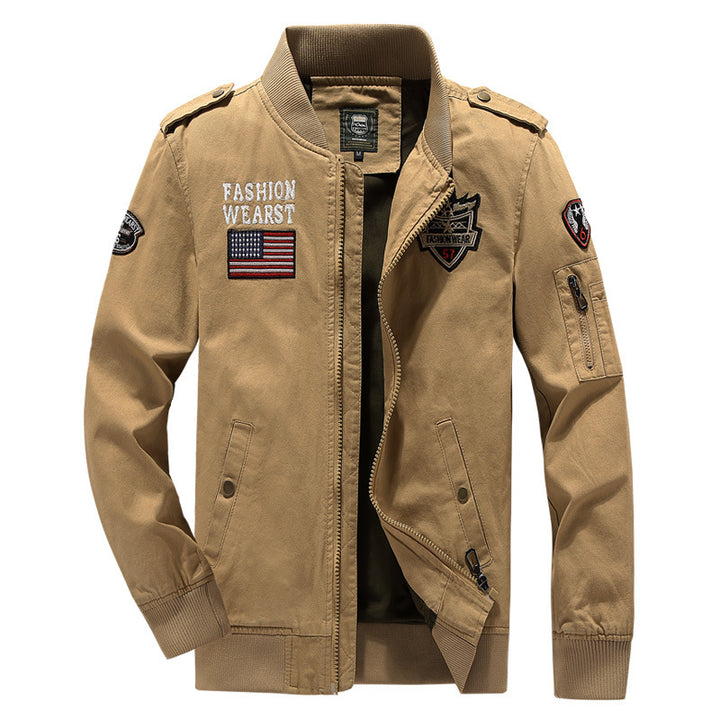Herren modische Bomberjacke mit dekorativen Patches Echoarchiv
