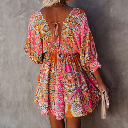 Echoarchiv | Trendy Kurze Boho Blumenkleid für Damen