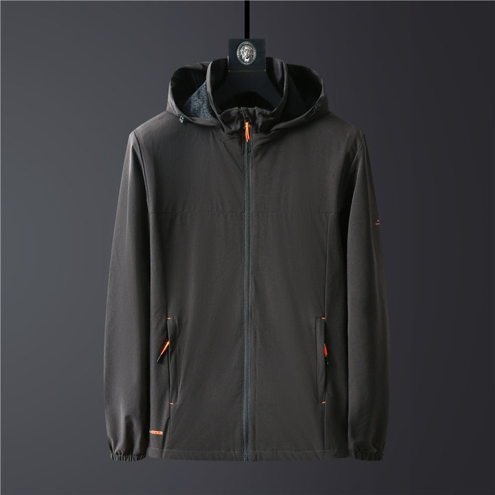 Herren Ultraleichte atmungsaktive Softshell-Funktionsjacke mit Kapuze und elastischen Bündchen Echo Archiv