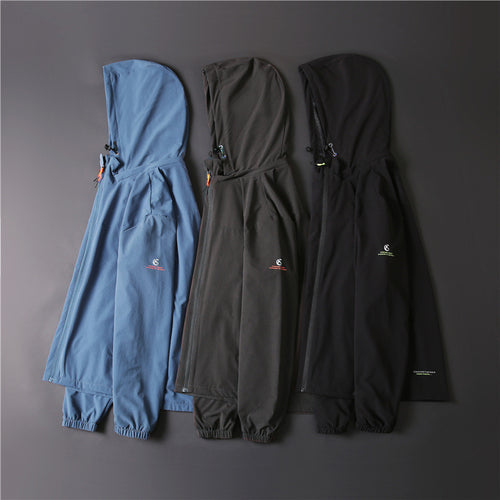 Herren Ultraleichte atmungsaktive Softshell-Funktionsjacke mit Kapuze und elastischen Bündchen Echo Archiv
