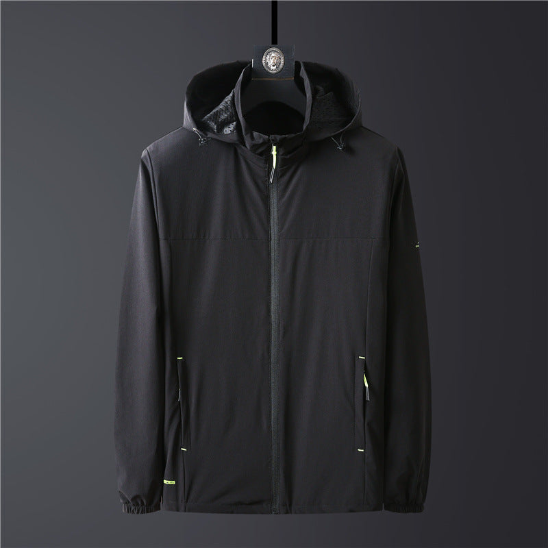 Herren Ultraleichte atmungsaktive Softshell-Funktionsjacke mit Kapuze und elastischen Bündchen Echo Archiv
