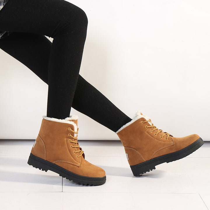 Damen Gefütterte Schnür-Ankleboots mit Teddyfutter und robuster Lug-Sohle Echoarchiv