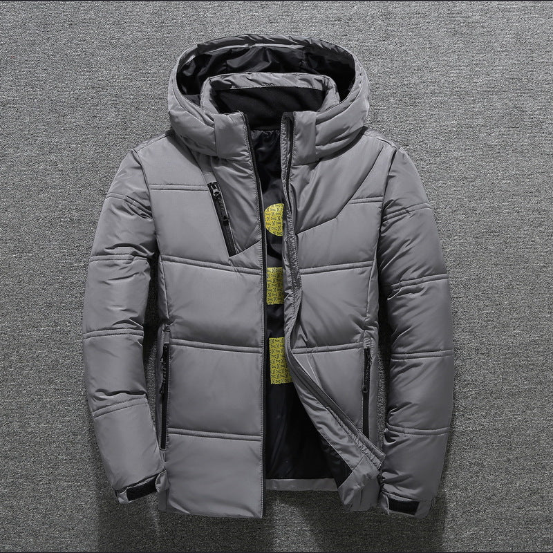 Herren modische gesteppte Winterjacke mit Kapuze Echoarchiv