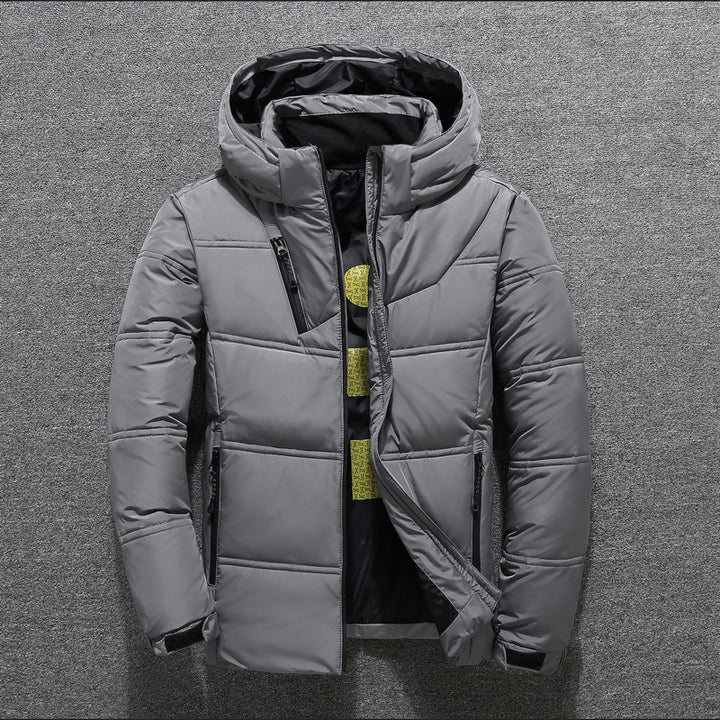 Herren modische gesteppte Winterjacke mit Kapuze Echoarchiv