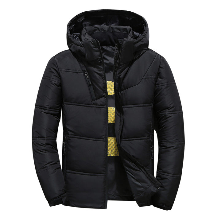 Herren modische gesteppte Winterjacke mit Kapuze Echoarchiv