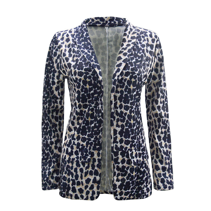 Damen Leichter Longblazer mit Schlangenprint, offener Front und aufgesetzten Taschen Echoarchiv