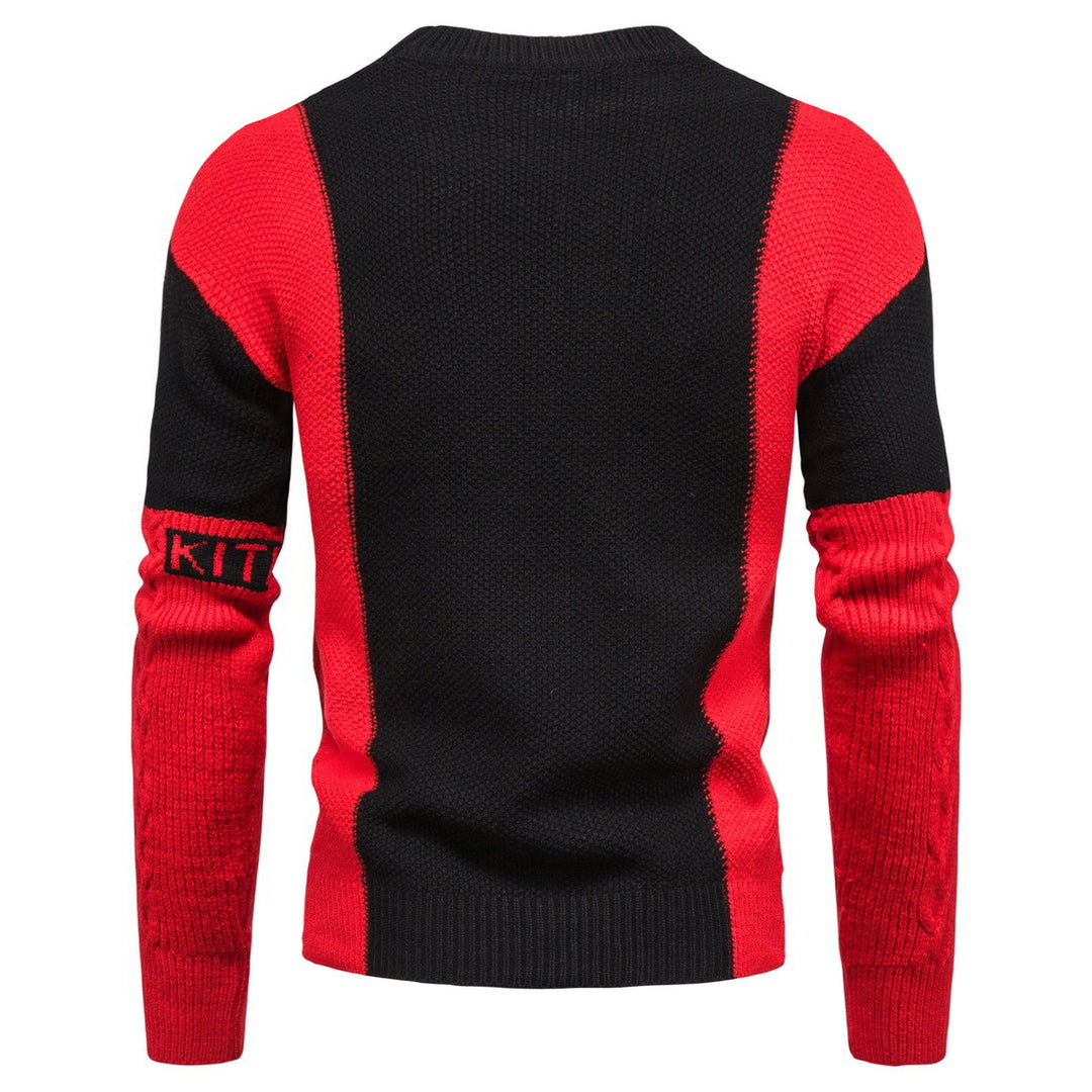 Herren modischer Strickpullover mit strukturiertem Design und einzigartigen Farbdetails Echoarchiv