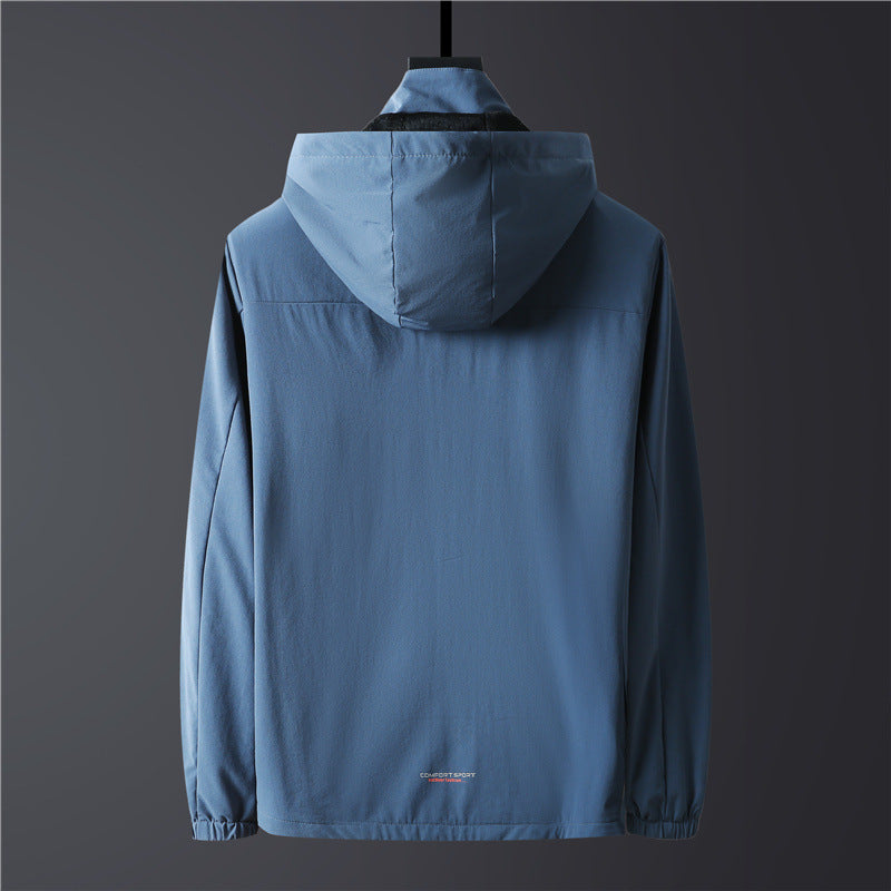 Herren Ultraleichte atmungsaktive Softshell-Funktionsjacke mit Kapuze und elastischen Bündchen Echo Archiv