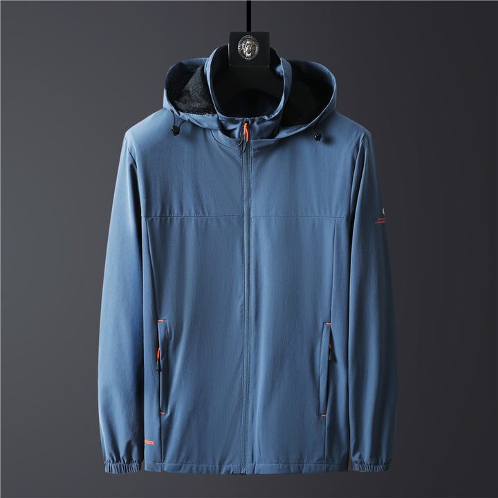 Herren Ultraleichte atmungsaktive Softshell-Funktionsjacke mit Kapuze und elastischen Bündchen Echo Archiv
