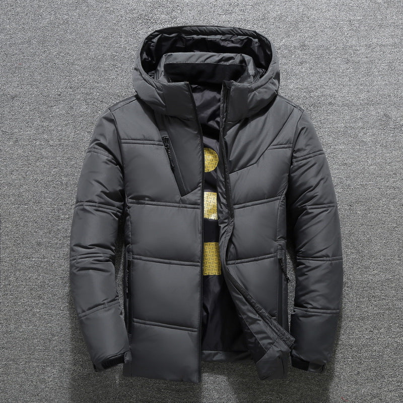 Herren modische gesteppte Winterjacke mit Kapuze Echoarchiv